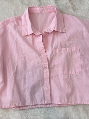 Pink Cotton Button-Front Kids' Shirt